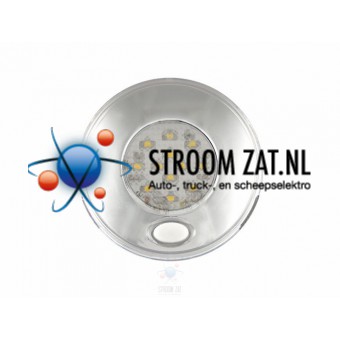 Led Interieurverlichting voorzien warm white licht 24V zilveren rand & schakelaar rond 80